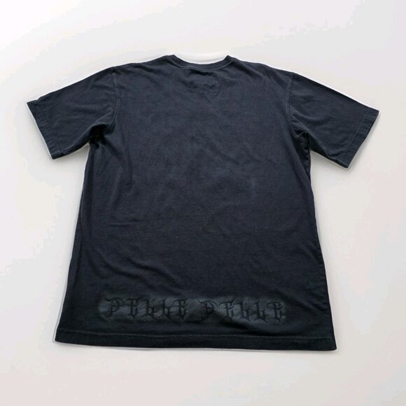Vtg Pelle Pelle T Shirt Mens XL Black SS Skull Graphic Print Cotton Grunge Y2K - Picture 2 of 12